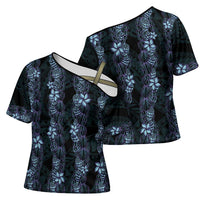 Purple Paradise Hawaii Shell Lei Cross Shoulder Shirt Hawaiian Sunrise Shell Hebrew Cone Plumeria - Polynesian Pride
