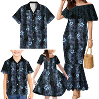 Purple Paradise Hawaii Shell Lei Family Matching Mermaid Dress and Hawaiian Shirt Hawaiian Sunrise Shell Hebrew Cone Plumeria LT14 - Polynesian Pride