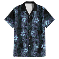 Purple Paradise Hawaii Shell Lei Family Matching Off The Shoulder Long Sleeve Dress and Hawaiian Shirt Hawaiian Sunrise Shell Hebrew Cone Plumeria LT14 Dad's Shirt - Short Sleeve Purple - Polynesian Pride