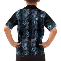 Purple Paradise Hawaii Shell Lei Family Matching Off Shoulder Short Dress and Hawaiian Shirt Hawaiian Sunrise Shell Hebrew Cone Plumeria LT14 - Polynesian Pride