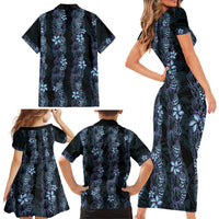 Purple Paradise Hawaii Shell Lei Family Matching Short Sleeve Bodycon Dress and Hawaiian Shirt Hawaiian Sunrise Shell Hebrew Cone Plumeria LT14 - Polynesian Pride