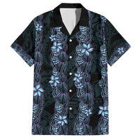 Purple Paradise Hawaii Shell Lei Family Matching Short Sleeve Bodycon Dress and Hawaiian Shirt Hawaiian Sunrise Shell Hebrew Cone Plumeria LT14 Dad's Shirt - Short Sleeve Purple - Polynesian Pride