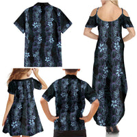 Purple Paradise Hawaii Shell Lei Family Matching Summer Maxi Dress and Hawaiian Shirt Hawaiian Sunrise Shell Hebrew Cone Plumeria LT14 - Polynesian Pride