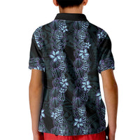 Purple Paradise Hawaii Shell Lei Kid Polo Shirt Hawaiian Sunrise Shell Hebrew Cone Plumeria - Polynesian Pride