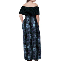 Purple Paradise Hawaii Shell Lei Off Shoulder Maxi Dress Hawaiian Sunrise Shell Hebrew Cone Plumeria - Polynesian Pride