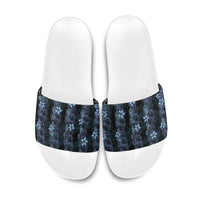 Purple Paradise Hawaii Shell Lei Slide Sandals Hawaiian Sunrise Shell Hebrew Cone Plumeria - Polynesian Pride