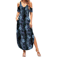 Purple Paradise Hawaii Shell Lei Summer Maxi Dress Hawaiian Sunrise Shell Hebrew Cone Plumeria - Polynesian Pride