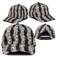 Black and Beige Hawaii Shell Lei Classic Cap Hawaiian Sunrise Shell Hebrew Cone Plumeria - Polynesian Pride