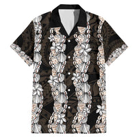 Black and Beige Hawaii Shell Lei Family Matching Mermaid Dress and Hawaiian Shirt Hawaiian Sunrise Shell Hebrew Cone Plumeria - Polynesian Pride