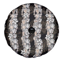 Black and Beige Hawaii Shell Lei Spare Tire Cover Hawaiian Sunrise Shell Hebrew Cone Plumeria - Polynesian Pride