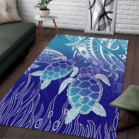 Polynesia Sea Turtle Area Rug Happy Valentine Day Polynesian - Dark Cyan LT14 Dark Cyan - Polynesian Pride