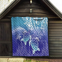 Polynesia Sea Turtle Quilt Happy Valentine Day Polynesian - Dark Cyan LT14 - Polynesian Pride