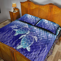 Polynesia Sea Turtle Quilt Bed Set Happy Valentine Day Polynesian - Dark Cyan LT14 - Polynesian Pride