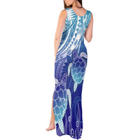Polynesia Sea Turtle Tank Maxi Dress Happy Valentine Day Polynesian - Dark Cyan LT14 - Polynesian Pride