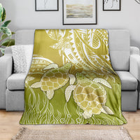 Polynesia Sea Turtle Blanket Happy Valentine Day Polynesian - Gold LT14 - Polynesian Pride