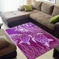 Polynesia Valentine Day Area Rug Polynesian Sea Turtle Purple Version LT14 - Polynesian Pride