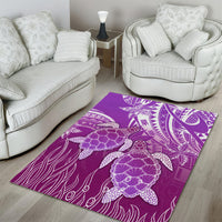 Polynesia Valentine Day Area Rug Polynesian Sea Turtle Purple Version LT14 - Polynesian Pride