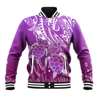 Polynesia Valentine Day Baseball Jacket Polynesian Sea Turtle Purple Version LT14 Unisex Purple - Polynesian Pride