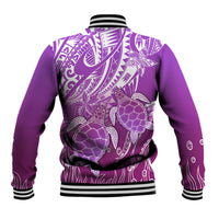 Polynesia Valentine Day Baseball Jacket Polynesian Sea Turtle Purple Version LT14 - Polynesian Pride