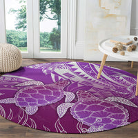 Polynesia Valentine Day Round Carpet Polynesian Sea Turtle Purple Version LT14 - Polynesian Pride