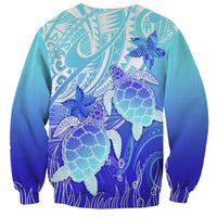 Polynesia Valentine Day Sweatshirt Polynesian Sea Turtle Turquoise Version LT14 - Polynesian Pride