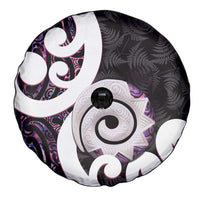 Aotearoa Koru Spare Tire Cover Purple Maori Paua Shell Mix Silver Fern