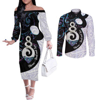 Aotearoa Pikorua Couples Matching Off The Shoulder Long Sleeve Dress and Long Sleeve Button Shirt NZ Twist - Bond And Love
