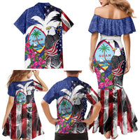 United States Guam Family Matching Mermaid Dress and Hawaiian Shirt USA Eagle Guahan Seal Bougainvillea LT14 - Polynesian Pride