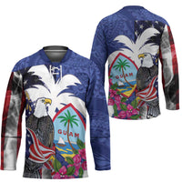 United States Guam Hockey Jersey USA Eagle Guahan Seal Bougainvillea - Polynesian Pride