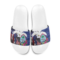 United States Guam Slide Sandals USA Eagle Guahan Seal Bougainvillea - Polynesian Pride