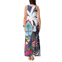 United States Guam Tank Maxi Dress USA Eagle Guahan Seal Bougainvillea - Polynesian Pride