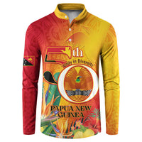 Papua New Guinea Independence Day Button Sweatshirt 50th Anniversary Unity in Diversity