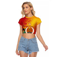 Papua New Guinea Independence Day Raglan Cropped T Shirt 50th Anniversary Unity in Diversity