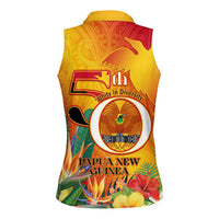 Papua New Guinea Independence Day Women Sleeveless Polo Shirt 50th Anniversary Unity in Diversity