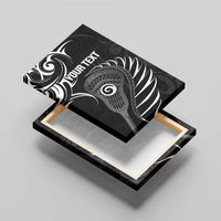 Personalised New Zealand Silver Fern Lacrosse Canvas Wall Art Aotearoa Maori Pattern