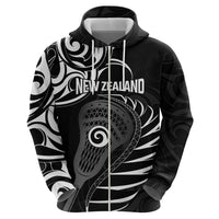 Personalised New Zealand Silver Fern Lacrosse Hoodie Aotearoa Maori Pattern