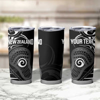 Personalised New Zealand Silver Fern Lacrosse Tumbler Cup Aotearoa Maori Pattern