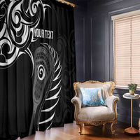 Personalised New Zealand Silver Fern Lacrosse Window Curtain Aotearoa Maori Pattern