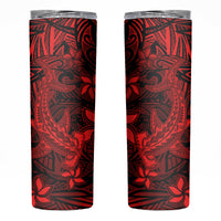 Polynesian Skinny Tumbler Red Hawaiian Tribal Hammerhead Shark