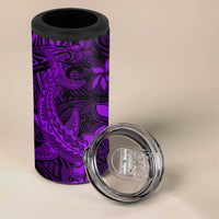 Polynesian 4 in 1 Can Cooler Tumbler Purple Hawaiian Tribal Hammerhead Shark