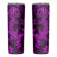 Polynesian Skinny Tumbler Pink Hawaiian Tribal Hammerhead Shark