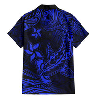 Blue Polynesian Family Matching Outfits Mermaid Dress And Hawaiian Shirt Tribal Hammerhead Shark LT14