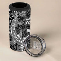 Polynesian 4 in 1 Can Cooler Tumbler Black Hawaiian Tribal Hammerhead Shark