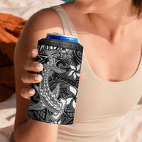 Polynesian 4 in 1 Can Cooler Tumbler Black Hawaiian Tribal Hammerhead Shark