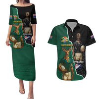 Personalised New Zealand And South Africa Rugby Couples Matching Puletasi and Hawaiian Shirt 2024 All Black Springboks Mascots Together LT14 Green - Polynesian Pride