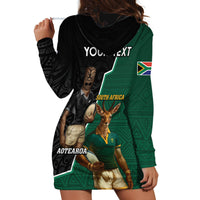 Personalised New Zealand And South Africa Rugby Hoodie Dress 2024 All Black Springboks Mascots Together LT14 - Polynesian Pride