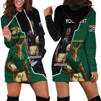 Personalised New Zealand And South Africa Rugby Hoodie Dress 2024 All Black Springboks Mascots Together LT14 - Polynesian Pride