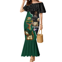 Personalised New Zealand And South Africa Rugby Mermaid Dress 2024 All Black Springboks Mascots Together LT14 Women Green - Polynesian Pride