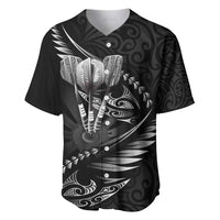 Personalised All Black New Zealand Darts Baseball Jersey Aoteroa Fern Maori Galaxy Style
