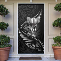 Personalised All Black New Zealand Darts Door Cover Aoteroa Fern Maori Galaxy Style - Polynesian Pride